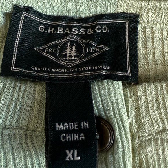 ๐ฑ 5 for $10. NWT G H Bass Light Green Textured Henley Long Sleeve Top Size XL - Picture 4 of 8